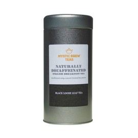 Mystic Brew Teas Naturally Decaffeinated English Breakfast Loose Leaf Tea 100 Grams Caddy