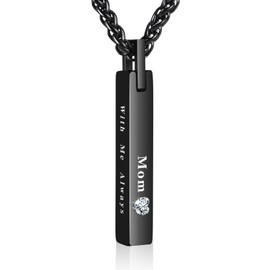 Dletay Urn Necklace for Ashes Stainless Steel Cremation Jewelry for Ashes for Mom Memorial Ashes Necklace for Men Women Ash Holder