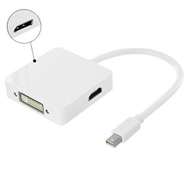 20cm Mini Display Port Male to HDMI Female + DVI Female + Display Port Female