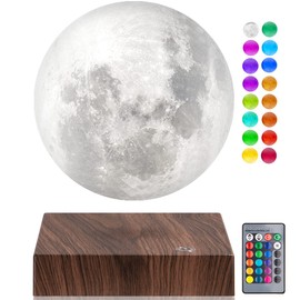 Levitating Moon Lamp, Magnetic Floating Moon Light Lamps Spinning 3D Printing Night Light for Home Office Decor, Birthday Christmas Gifts