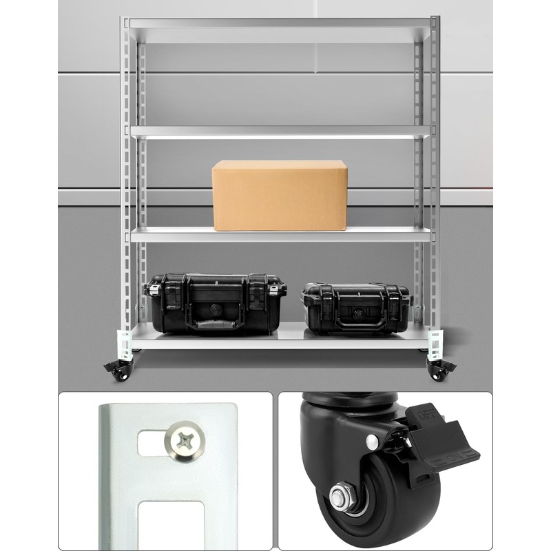 QWORK Storage Rack Caster Wheels, 4 Pack 3" Heavy Duty