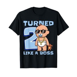 Baby 2nd Birthday Boy Girl 2 Years Like a Boss Kids Boss T-Shirt