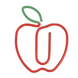 Pack of 100 Fruit Apple Paper Clips, Rustproof Coating Prevents Slipping, Decorative Paper Clips for Documents