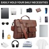 Leather Messenger Bag for Men,Vintage Mens Laptop Bag Water Resistant