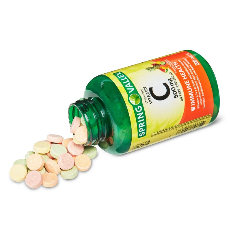 Spring Valley Vitamin C Chewable Tablets Dietary Supplement, 500 mg,