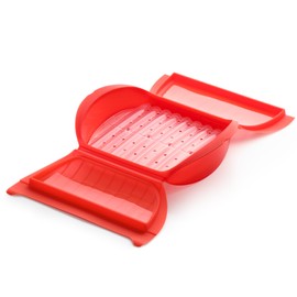 Lékué - Steam Case with Draining Tray for 3 to 4 Person, 1400 ml, Red