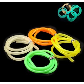 KTGCOZS Pack of 4 1m Fishing Sleeves Rig Protection Tube Soft Silicone Luminous Tubes Fishing Hook Line Accessories