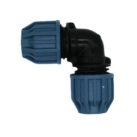 PP Clamp Connector, Angle 90° Clamp x Clamp, PE Pipe Screw Connection Adapter PN16, Drinking Water Certified, DVGW/KIWA/WRAS/SVGW (20 mm)