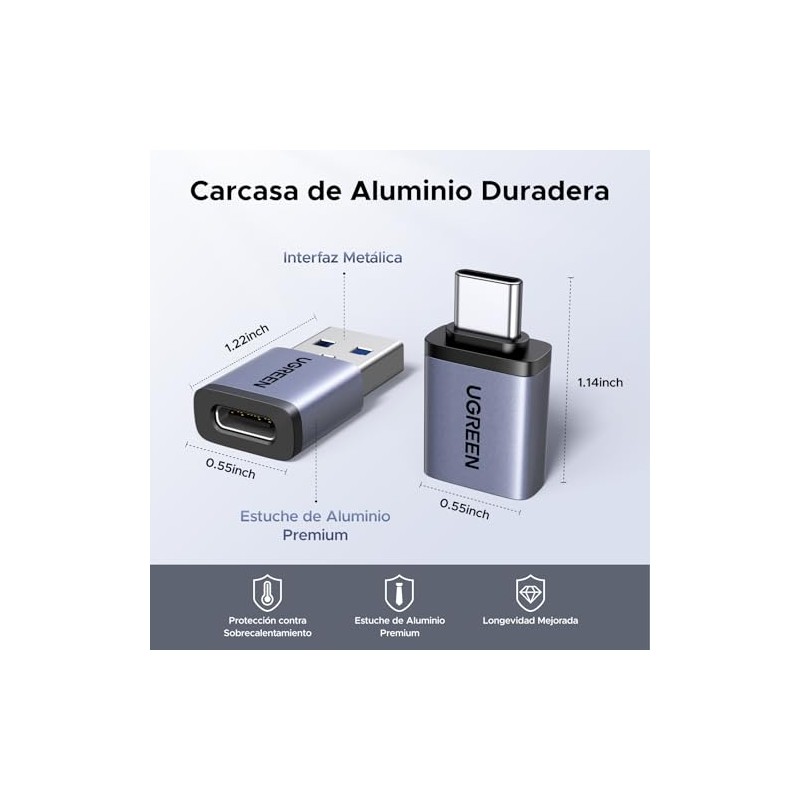 UGREEN Adaptador USB C a USB A OTG 10Gbps 4