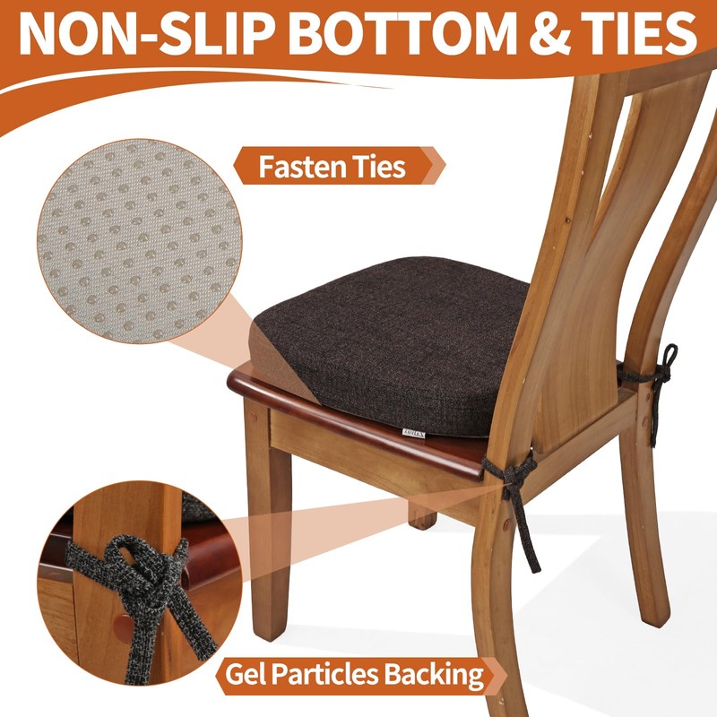 SINOSSO Thickened 2.5" Dining Chair Cushion, Soft Blended High Density