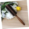 SAFIGLE Ergonomic Twill Wood Handle Bristle Brush Round Comb for