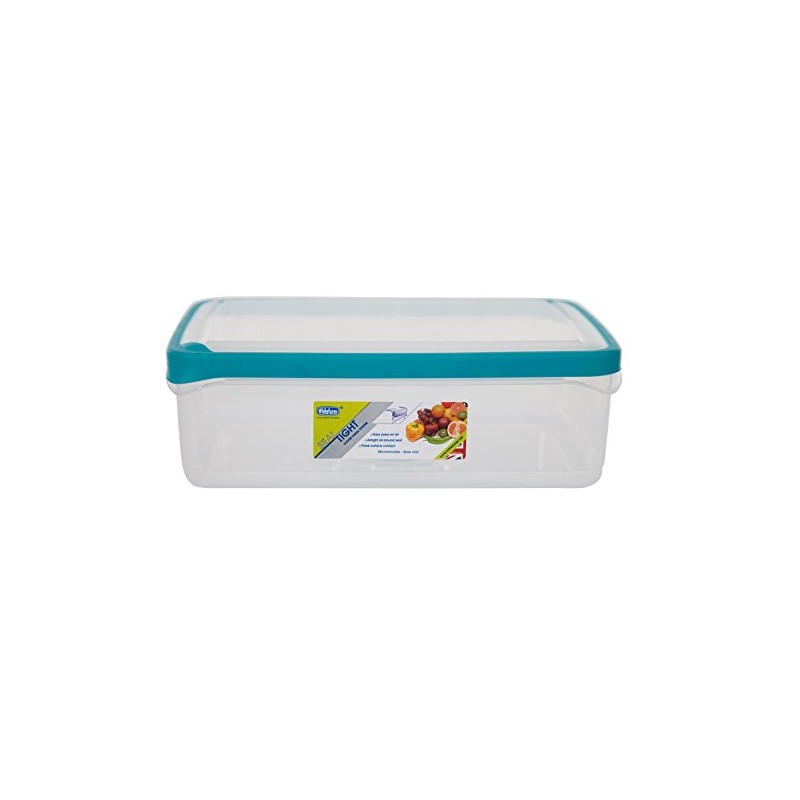Whitefurze Rectangular Seal Tight Container, Plastic, Teal, 4.5 Litre