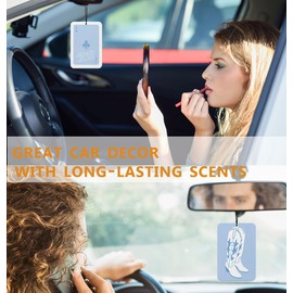 Coastal Cowgirls Western Car Air Fresheners, Blue Cowgirls Boots Car Accessories Interior 3Pcs, Preppy Funky Cars Decor Fresheners, Coastal Granddaughter Western Cars Accessories for Women(Lavender)