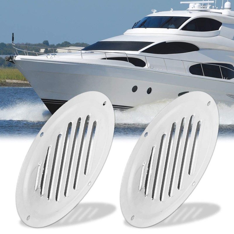 X AUTOHAUX 2pcs 4 Inch Round Marine Boat Louvered Ventilation