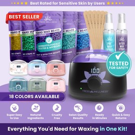 Super Saver Wax Kit by Tress Wellness | Armpit, Face, Brazilian & Bikini Waxing | All-in-One Hair Removal Waxing Kit - Sensitive Skin Body Care for:_ELEMENTAL - Dusty Pink Air
