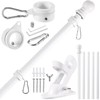 BONWIN White Flag Pole Kit for Outside House, 6FT Thickened