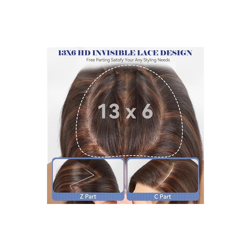 HAIRCUBE Peluca Sintética De Encaje Frontal Hd De 13 X