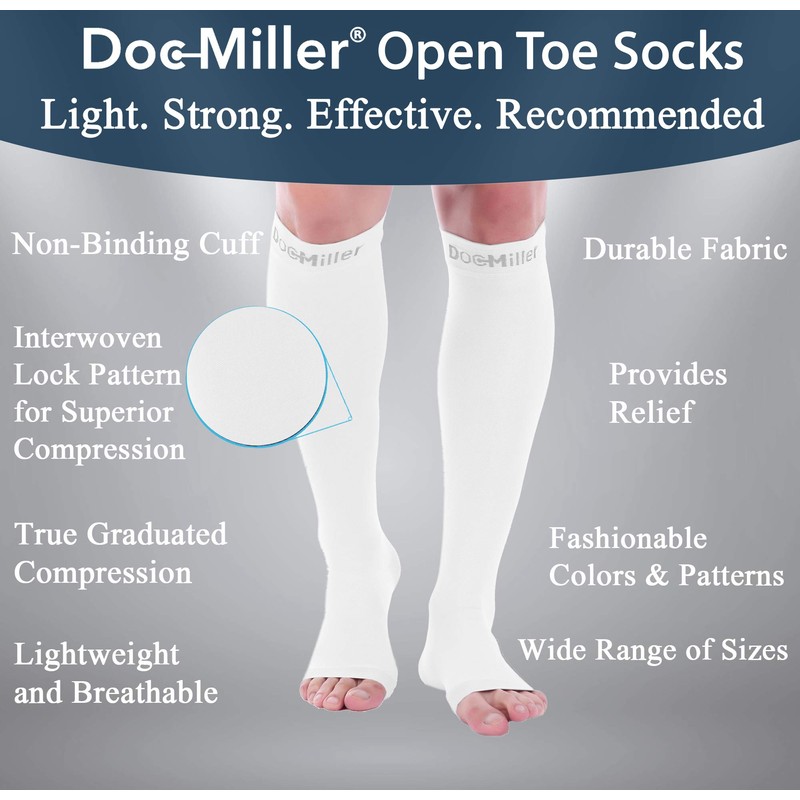 Doc Miller Calcetines de Compresión de Punta Abierta (1 par)