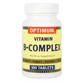 Optimum Vitamin B Complex Support Nervous System Health Supplement Tablet 100 Ct