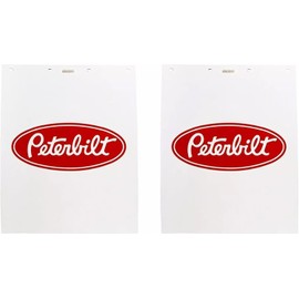 Peterbilt Motors 24" x 30" Poly 3/16" Thick PB 24X30WPET Semi Truck White Mud Flaps- Set of 2
