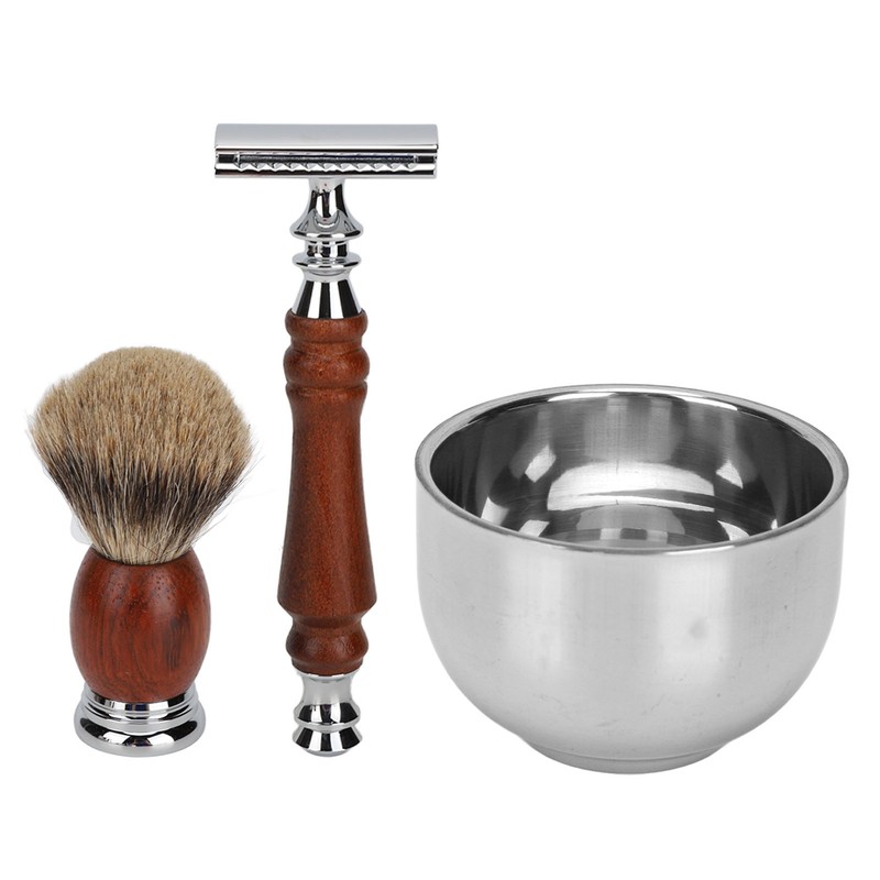 Men Shaving Care Kit with Replacement Blades Manual Beard Trimmer