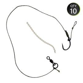 FLADEN Fishing - Ring Blowout Barbless Carp Rigs – Anti-Eject Fishing Rigs for Bottom Bait – Pack of 10 (Barbless - Size 4) [37-8385-4X]