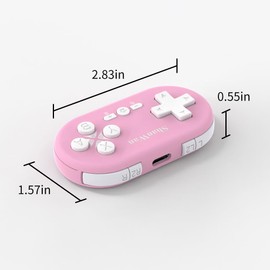 ShanWan Bluetooth-Gamepad, Mini-Wireless-Controller für Switch, Windows, Android, iOS und PS 4 (Rosa)