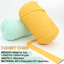 400G Tshirt Yarn for Crocheting,Coffee Brown T Shirt Chunky Elastic Fabric Thick T-Shirt Crochet Yarn for Beginners Crocheting Hand Knitting Bag/Basket/Coasters/DIY Crafts/Home Decor