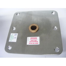 Attwood Swivl-Eze 6773-T Lock'N-Pin Stainless Steel Base Plate, Bronze Bushing - 7" x 7", Threaded Bushing