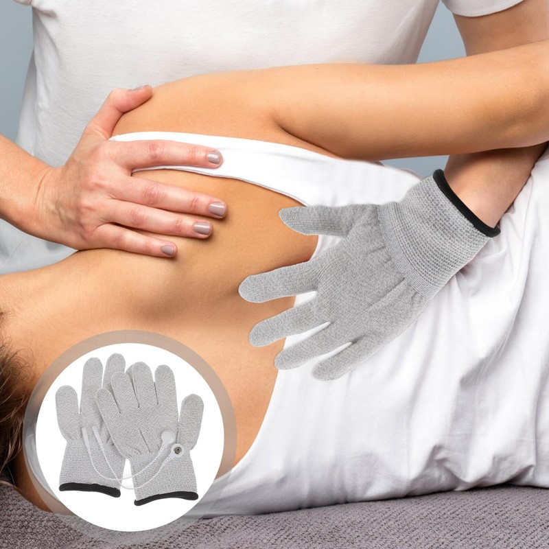 HEALLILY Conductive Glove Electrotherapy Massage Glove Compatible with TENS EMS