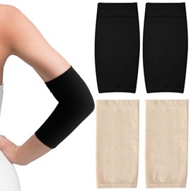 Mawaki Tattoo Hide Arm Cover, 3 Pairs, Upper Arm Support, Cotton, Tightening, Stretchy, Breathable, Absorbent, Quick Drying, UV Protection, Sunburn Protection, Suitable for Elbows, Wrists, Knees