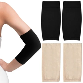 Mawaki Tattoo Hide Arm Cover, 3 Pairs, Upper Arm Support, Cotton, Tightening, Stretchy, Breathable, Absorbent, Quick Drying, UV Protection, Sunburn Protection, Suitable for Elbows, Wrists, Knees