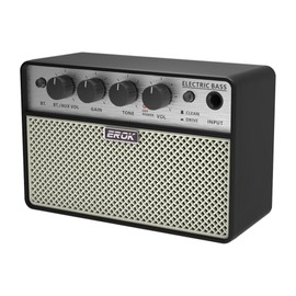 EROK Mini Bass Amp, Portable Amplifier with Clean/Drive Dual Channels, 3.5mm Headphone/AUX Input, Compact Design for Practice & Small Gigs