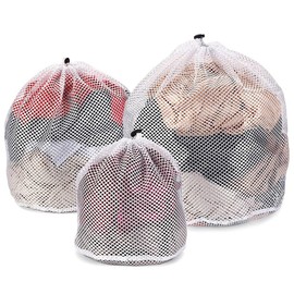 3 Pieces Laundry Net for Washing Machine Laundry Bag with Cord Stopper Laundry Bag for Protects Sensitive Laundry Travel Organiser for Dirty Laundry 3 Sizes Laundry Bags