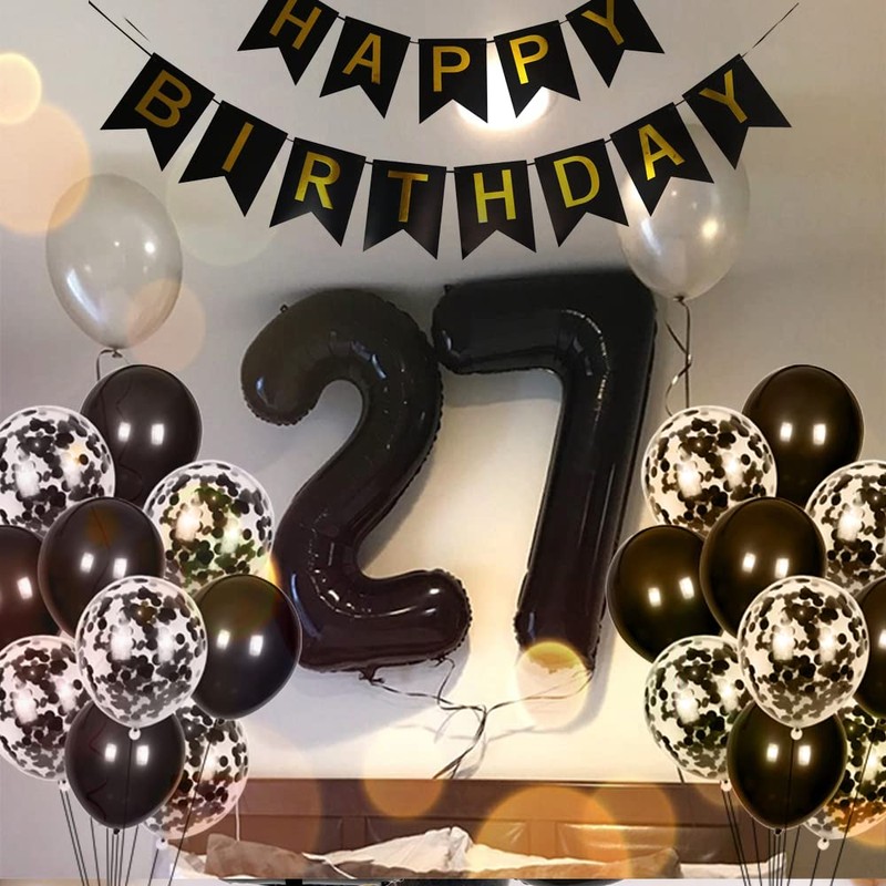 32nd Birthday Decoration - Black & White Party Decor for