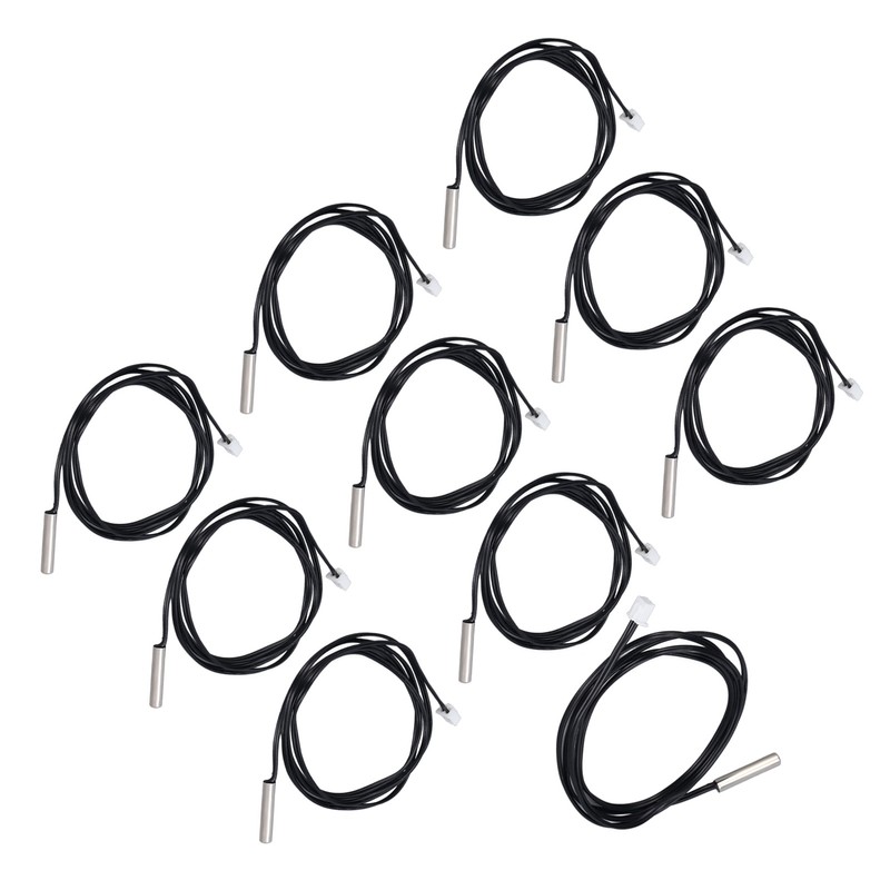 10Pcs Thermistor Sensor NTC Temp Temperature Probe 5x25mm Cylindrical Head