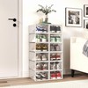 12 Pack Shoe Storage Bins, Clear Plastic Stackable Shoe Organizer