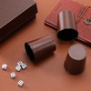 X SIM FITNESSX Leather Dice Cup Set, 6 Dice with