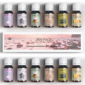 Aroma Depot Zen Pack Collection – Aromatherapy Set of 6 Fragrance Oils (10ml Each) for Candle Making, Soap Making, and Home Diffusers.