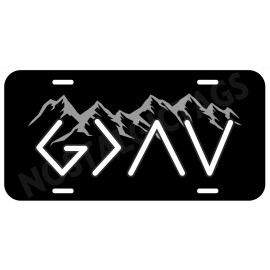 Unbranded God is Greater Than The Highs & lows Mountain Aluminum Metal Black License Plate