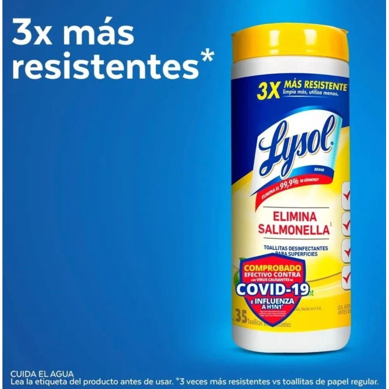 Lysol Toallitas Desinfectantes Multiusos Citrus 35 Wipes