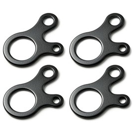 Set of 4 rope tensioners made of high-quality aluminium, tent rope tensioner, three-hole tensioner, perfect in combination with paracord 550, colour: black, brand Ganzoo