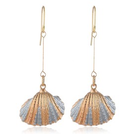 Shell Tassel Long Earrings, Ocean Shell Earrings for Women, Bohemian Shell Statement Fringe Earrings, Beach Shell Linear Earrings, Summer Boho Jewellery, Zinc