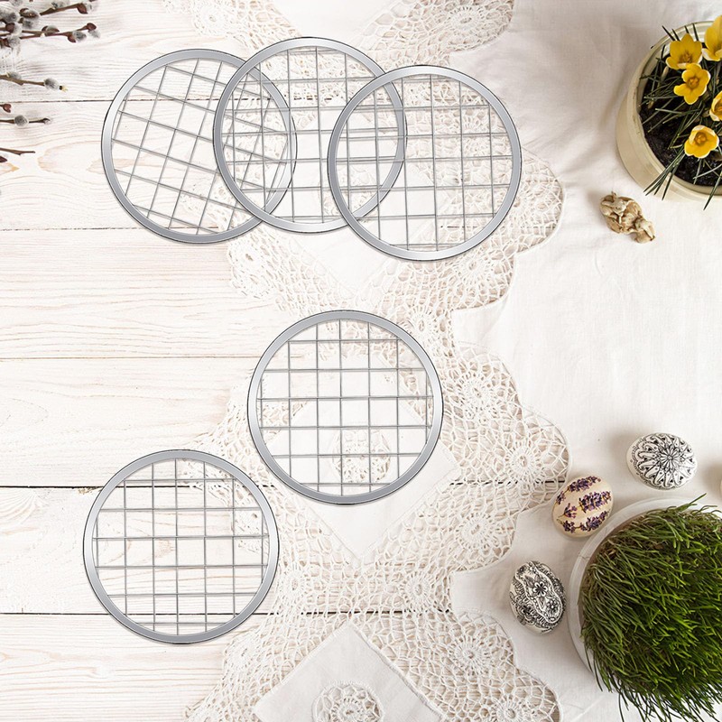 12 Pcs Mason Jar Flower Insert Lids Flower Grid Frog