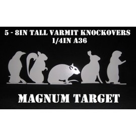 Steel Shooting Targets - Animal Silhouette Knockovers-Varmit - 1/4IN S.B. Plates