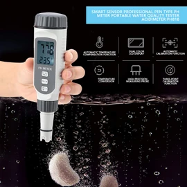 Medidor de pH Profesional, Lápiz de pH de Calidad de Agua Portátil, Acidímetro PH818 con Pantalla LCD Grande, para industria alimentaria