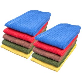 Petal Cliff 10 Pack, 100% Cotton Bar Mop Kitchen Cleaning Dish Cloth, Dish Towel, Super Absorbent, Machine Washable, Multi-Purpose for Home, Kitchen Size: 12x12 inch.