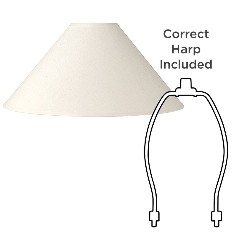 Large 23" Bottom Empire Lamp Shade Linen Chimney White 6"