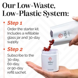 sibu Omega-7 Softgels (60-Day Refill Sachet) Premium Organic Himalayan Sea Buckthorn Oil, Supplement for Healthy Skin, Hair, Nails and Dryness