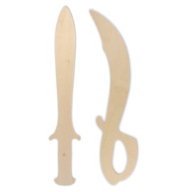 Herr Bo & Co Pirate Sabre and Pirate Dagger Set of 3 mm Birch Plywood, Untreated, DIY